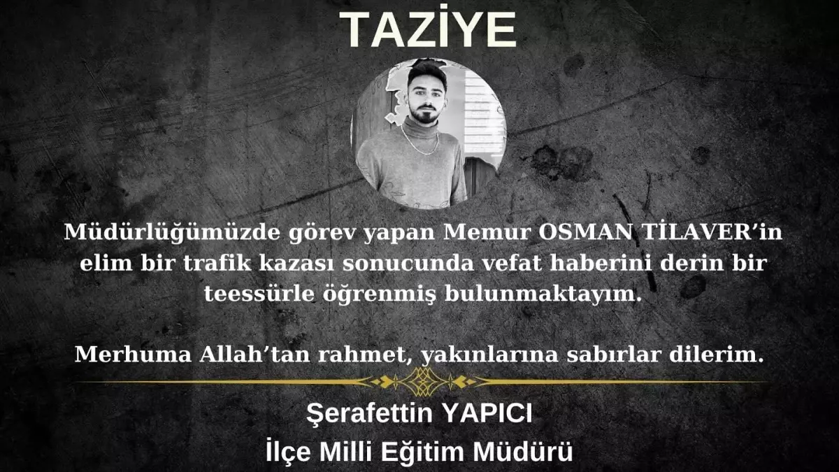 Aydın’da Trafik Kazası: Genç Memur Osman Tilaver Hayatını Kaybetti