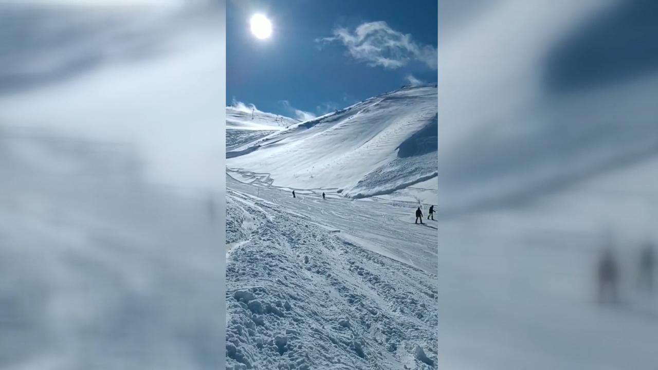 Palandöken’de kayakçılara kapalı olan alana çığ düştü