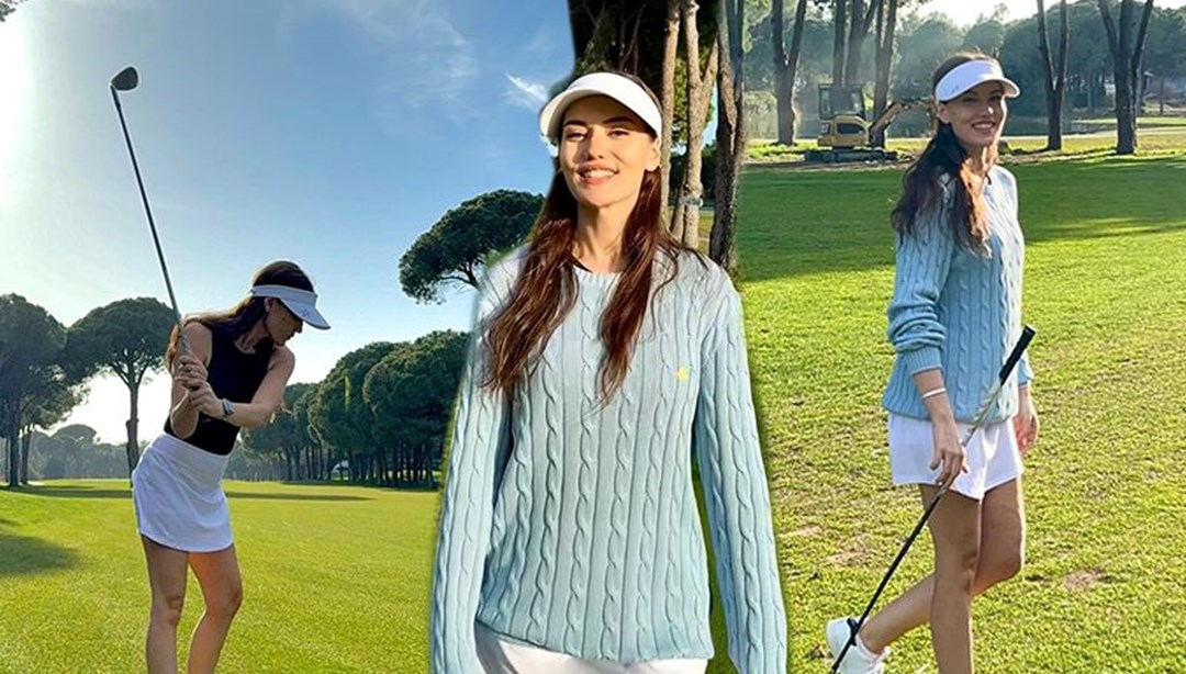 Fahriye Evcen golfteki hÃ¼nerlerini sergiledi